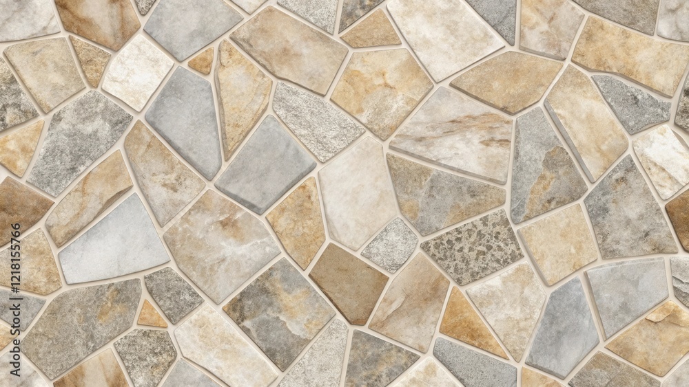 Irregularly Shaped Stone Tiles in Earthy Tones Create a Rustic and Elegant Wall Texture Irregularly Shaped Stone Tiles in Earthy Tones Create a Rustic and Elegant Wall Texture
