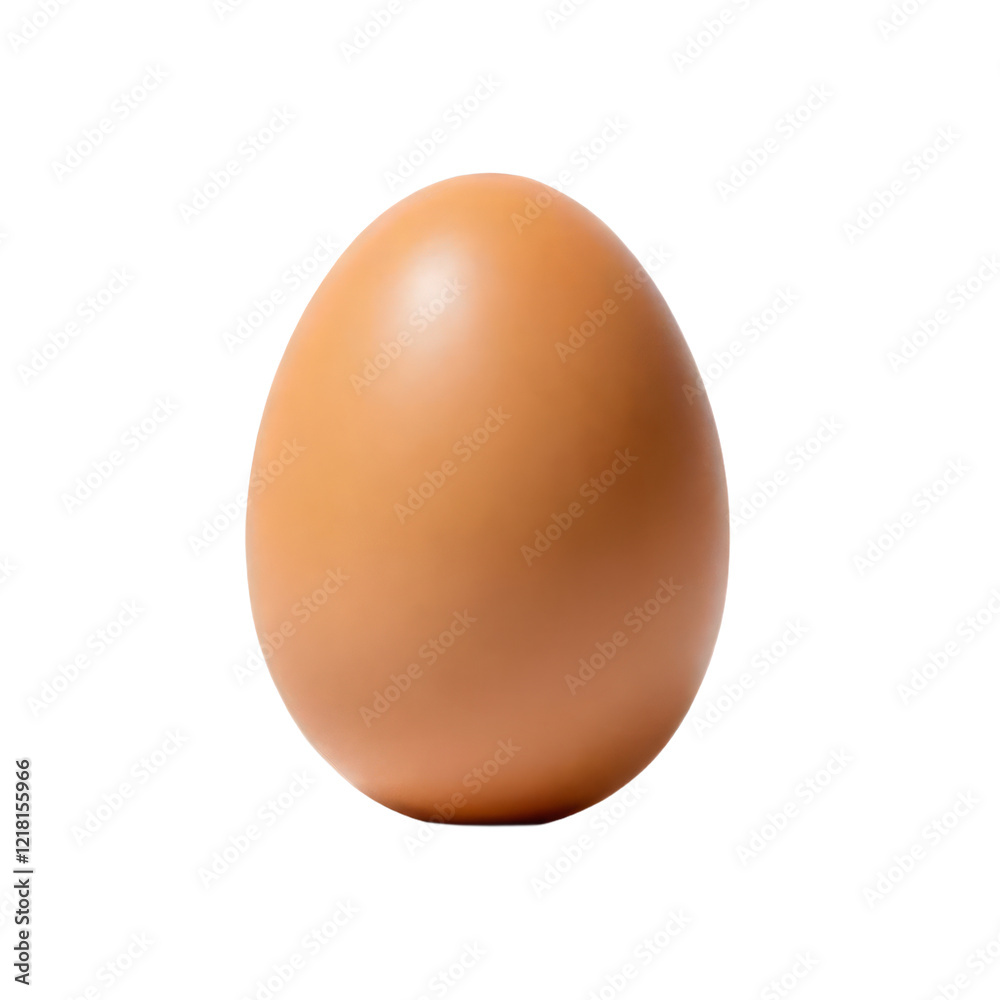 Single brown egg with reflective surface transparent background Single brown egg with reflective surface transparent background