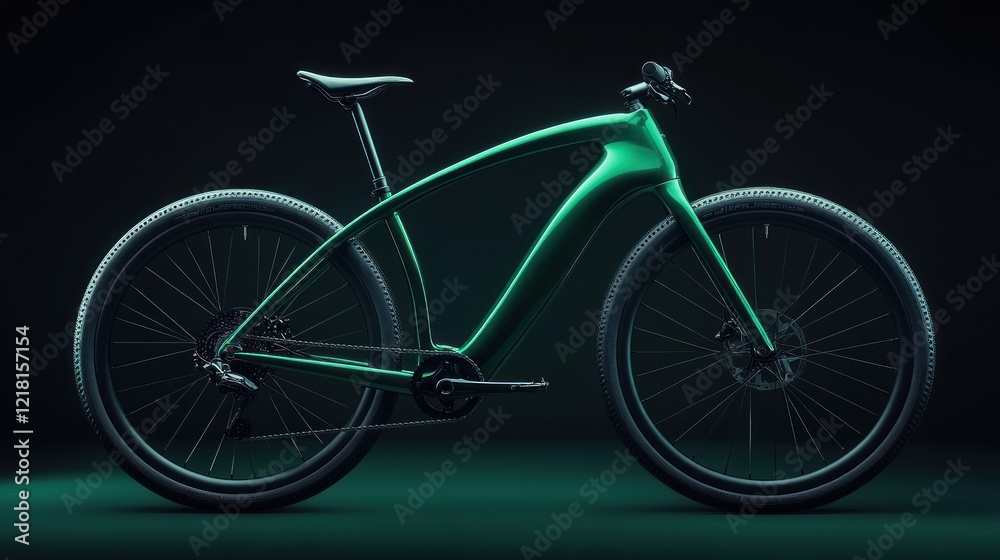 Fototapeta premium Sleek Green Electric Bicycle: A Futuristic Design