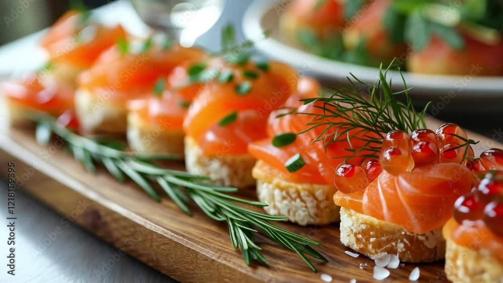 Delicious Smoked Salmon Canap?s with Caviar