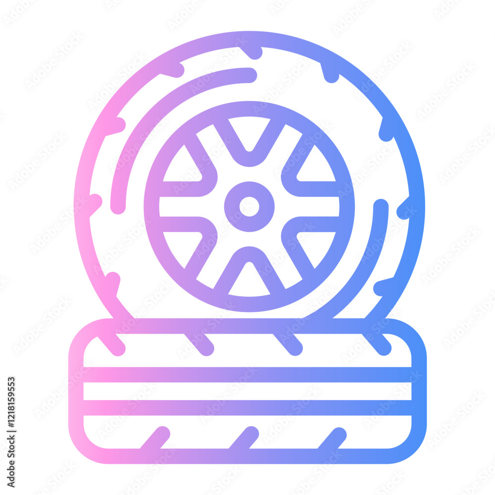 tires Line Gradient Icon