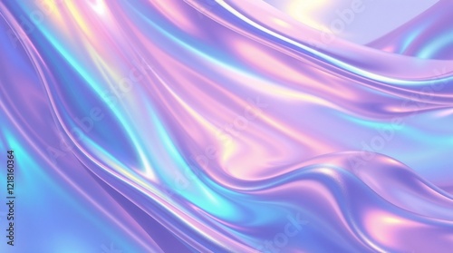 Iridescent light flowing gracefully, elegant refined features, shimmering reflections in vibrant jewel tones, smooth transitions, painterly style