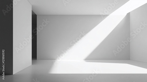 Wallpaper Mural Sunlit minimalist white room interior, architectural design, backdrop Torontodigital.ca