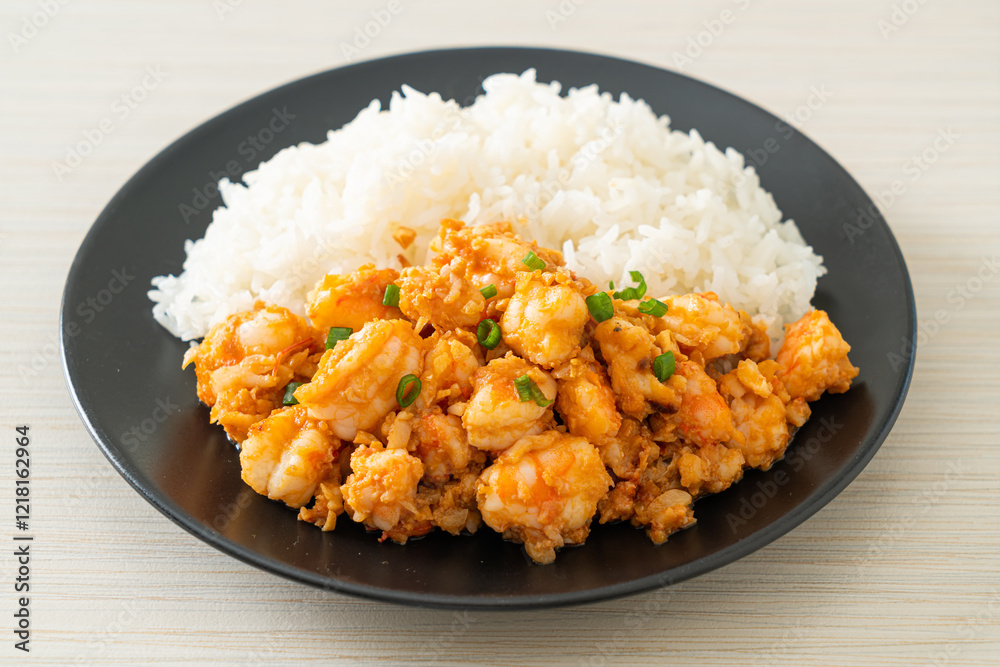 stir-fried shrimps with garlic and shrimps paste stir-fried shrimps with garlic and shrimps paste