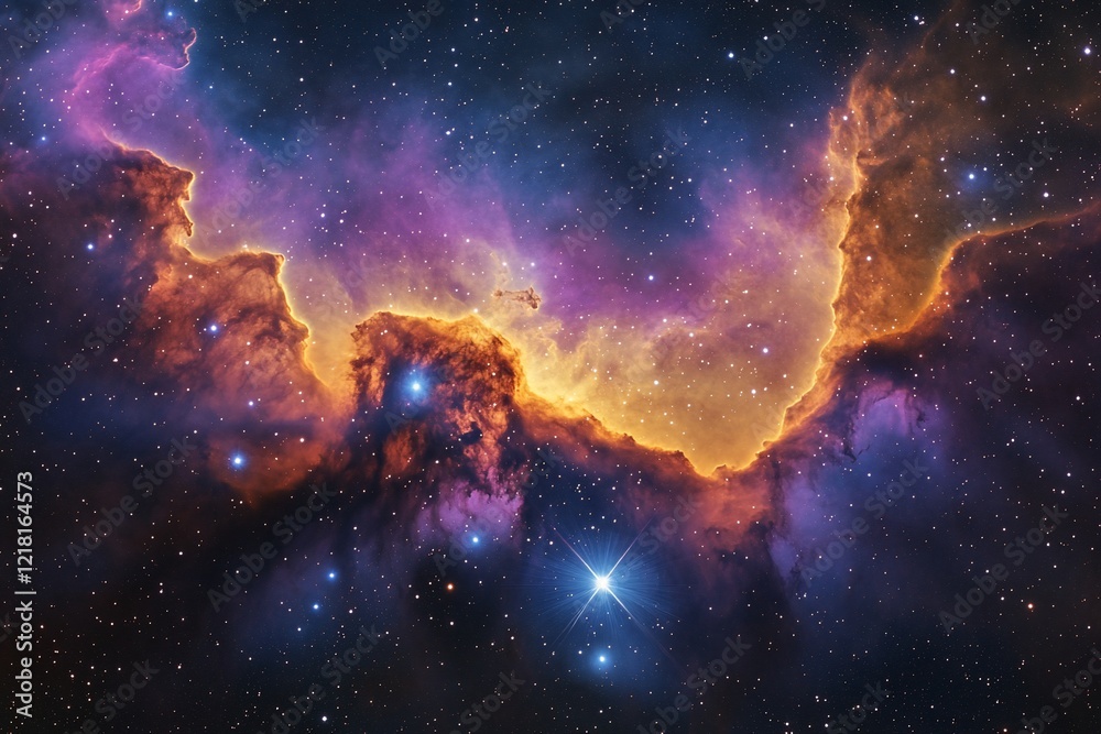 Fototapeta premium Cosmic Nebula: A Celestial Tapestry of Stars and Gas