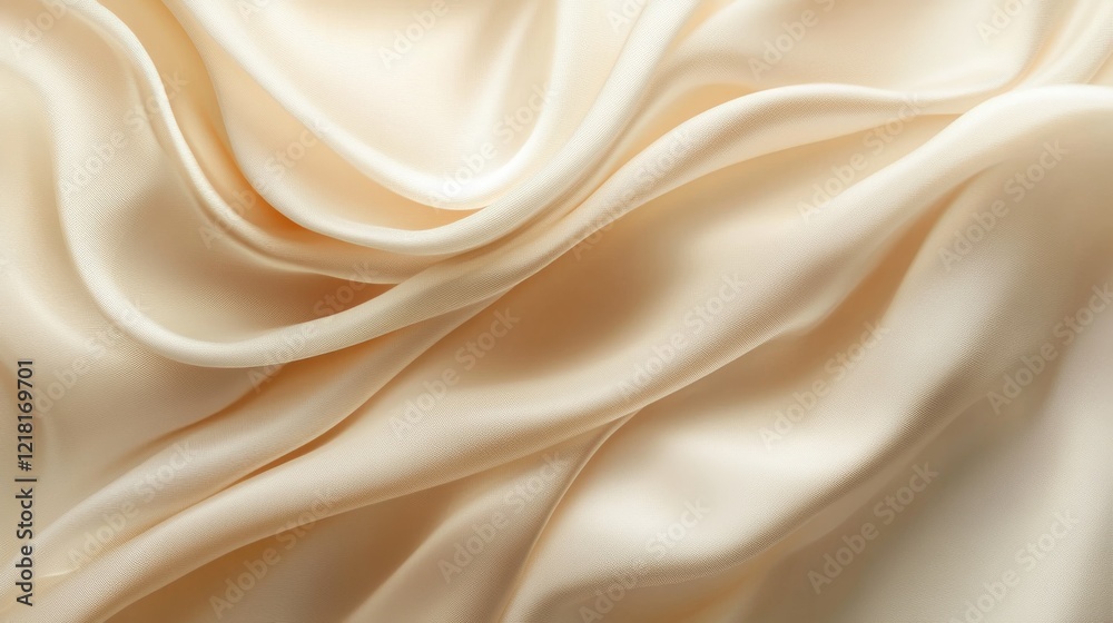 Obraz premium Elegant Draped Creamy Beige Silk Fabric Texture