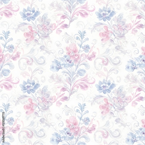 Wallpaper Mural Elegant watercolor floral patterns in pastel shades, seamless and intricate, ideal for backgrounds Torontodigital.ca