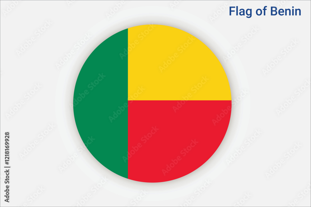 Obraz premium High detailed flag of Benin. National Benin flag. Africa. 3D illustration.