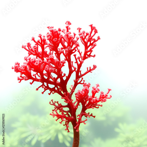 Gigartina pistillata or fucus pistillatus red seaweed isolated transparent png. Pestle weed rhodophyta algae. photo