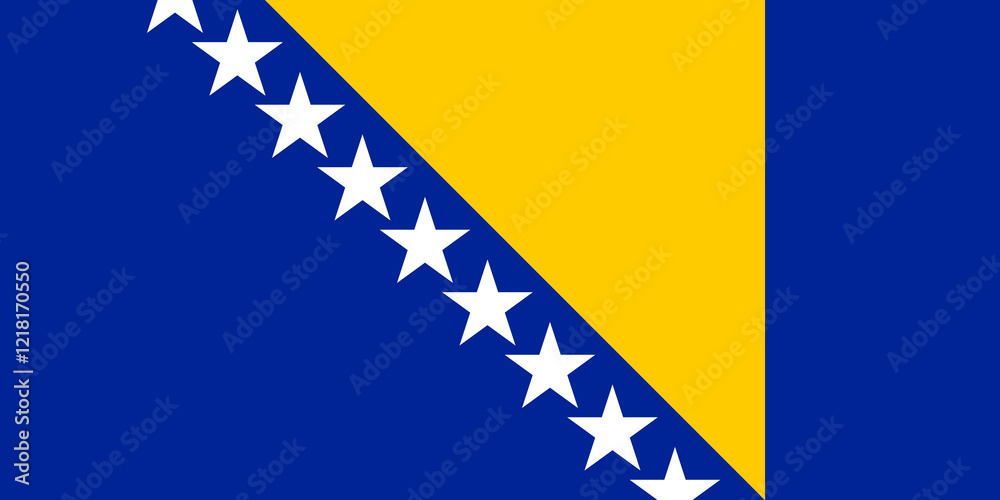 Fototapeta premium High detailed flag of Bosnia and Herzegovina. National Bosnia and Herzegovina flag. Europe. 3D illustration.