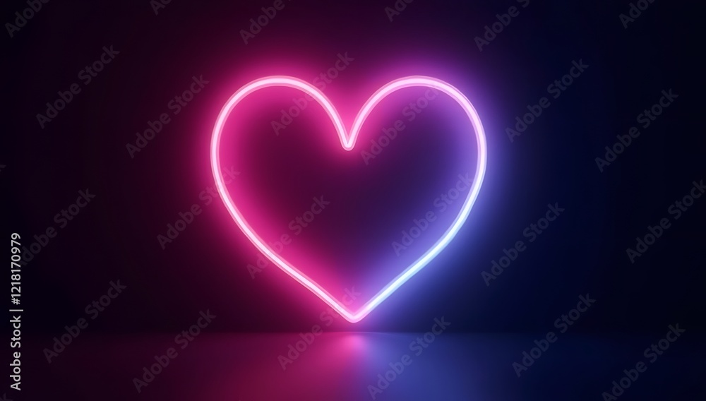Glowing Heart on Black Background with Romantic and Valentine Symbol Glowing Heart on Black Background with Romantic and Valentine Symbol