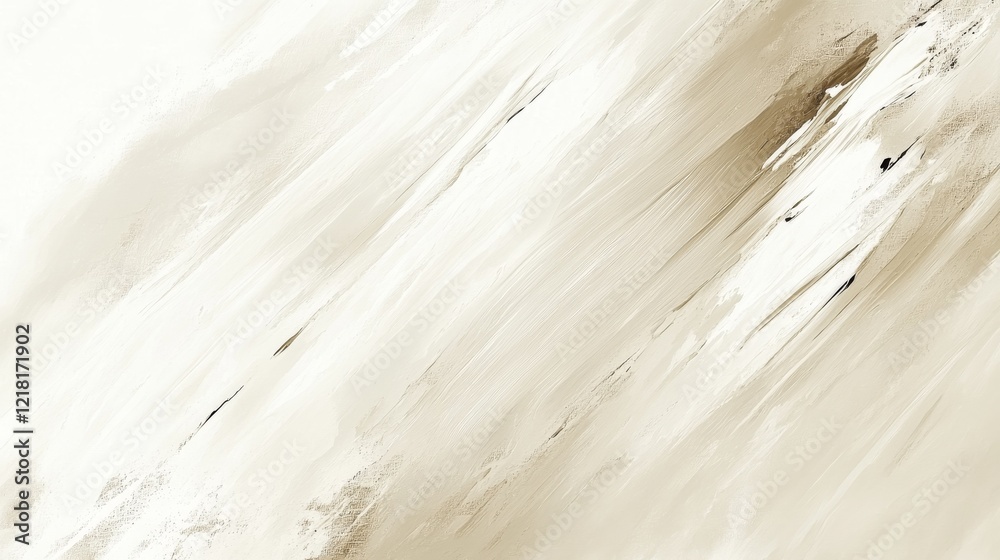 Obraz premium Abstract Beige and White Brush Stroke Painting