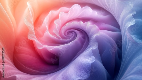 Abstract Swirling Rose Pastel Hues Design