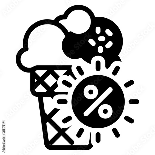 Ice cream glyph icon