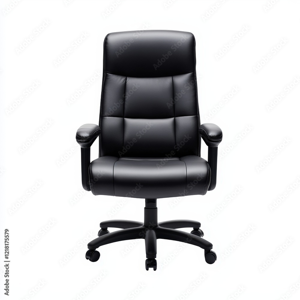 Black office chair isolated on a white background with no shadows sharp design and clear lines Black office chair isolated on a white background with no shadows sharp design and clear lines