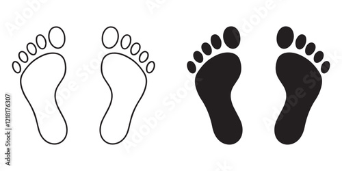 Human footprint icon Vector illustration on white background.