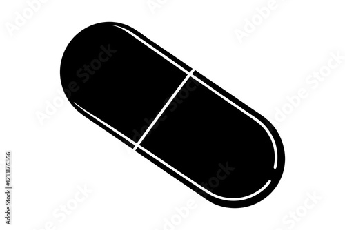 Capsule Silhouette Vector Icon
