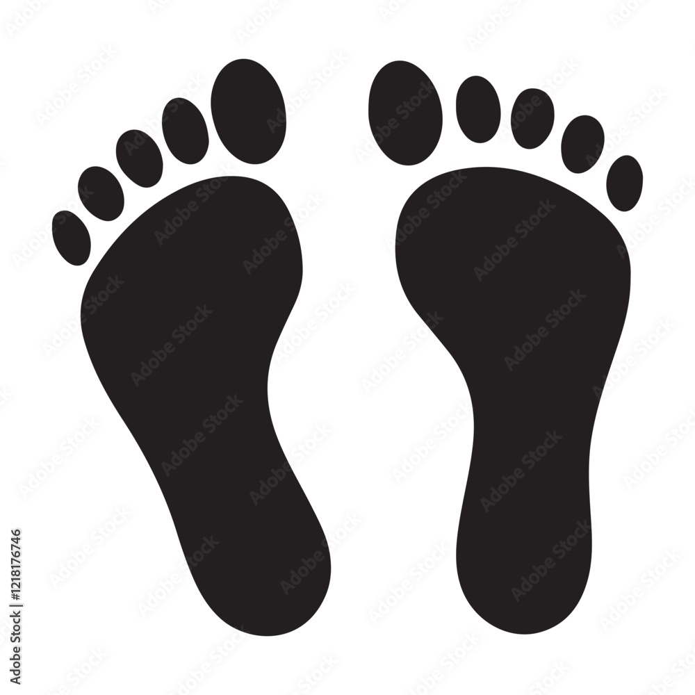 Human footprint icon Vector illustration on white background. Human footprint icon Vector illustration on white background.