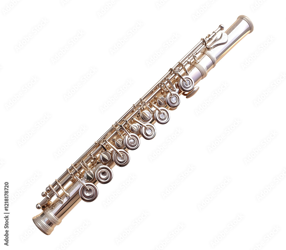 Fototapeta premium Flute isolated on transparent background, cut out