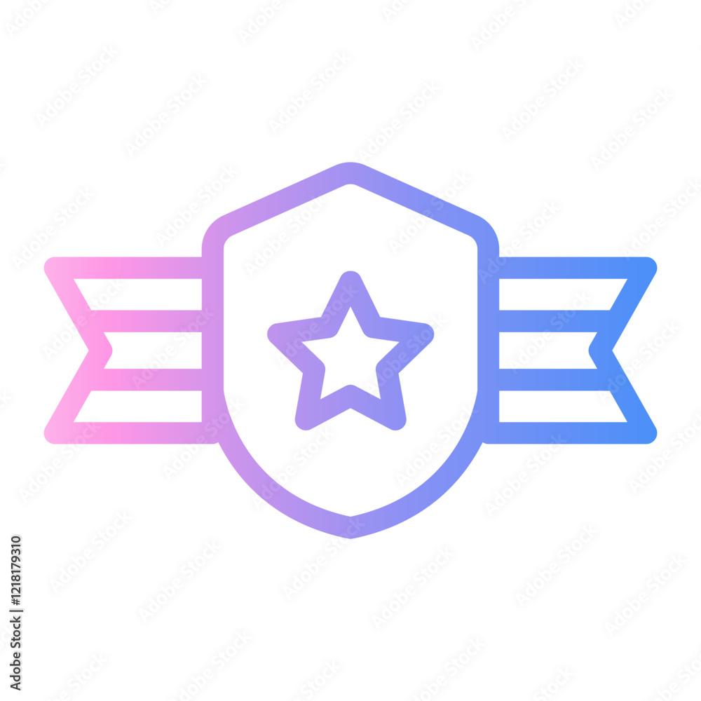 ribbon Line Gradient Icon ribbon Line Gradient Icon