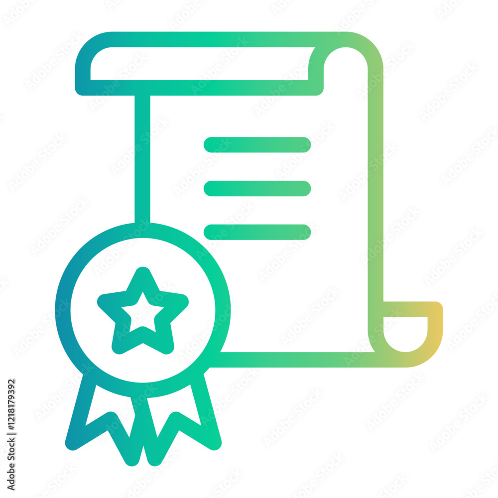 certificate Line Gradient Icon certificate Line Gradient Icon