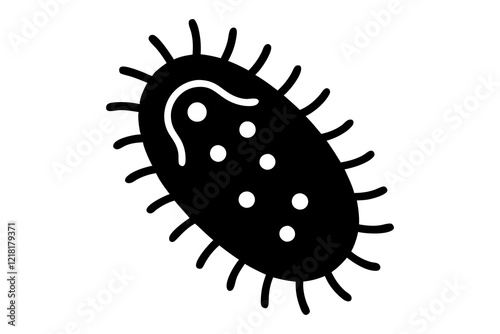 Bacteria Silhouette Vector Icon
