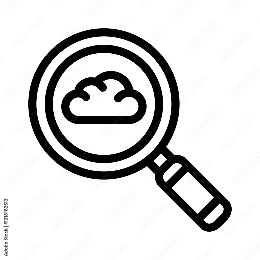 Magnifying glass weather Outline Style