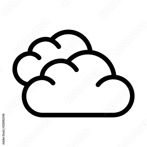 cloudy weather Outline Style