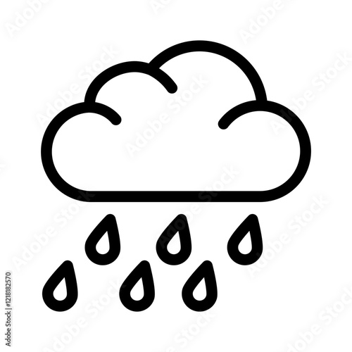 Rainy weather Outline Style