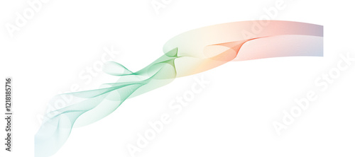 .Abstract colorful lines wave curve motion on white background. Vector Illustration. Stylized line art background. Vector illustration. Wave with lines created using blend tool. Curved wavy line, smo
