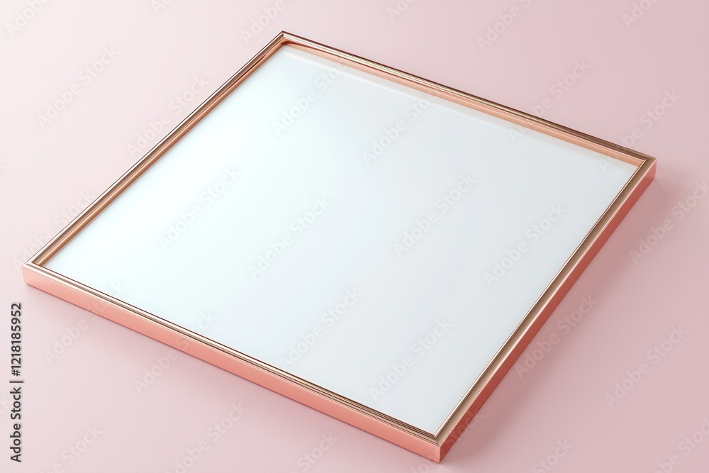 Fototapeta premium White and rose-gold 3D frame dynamically presented on a clean gradient.