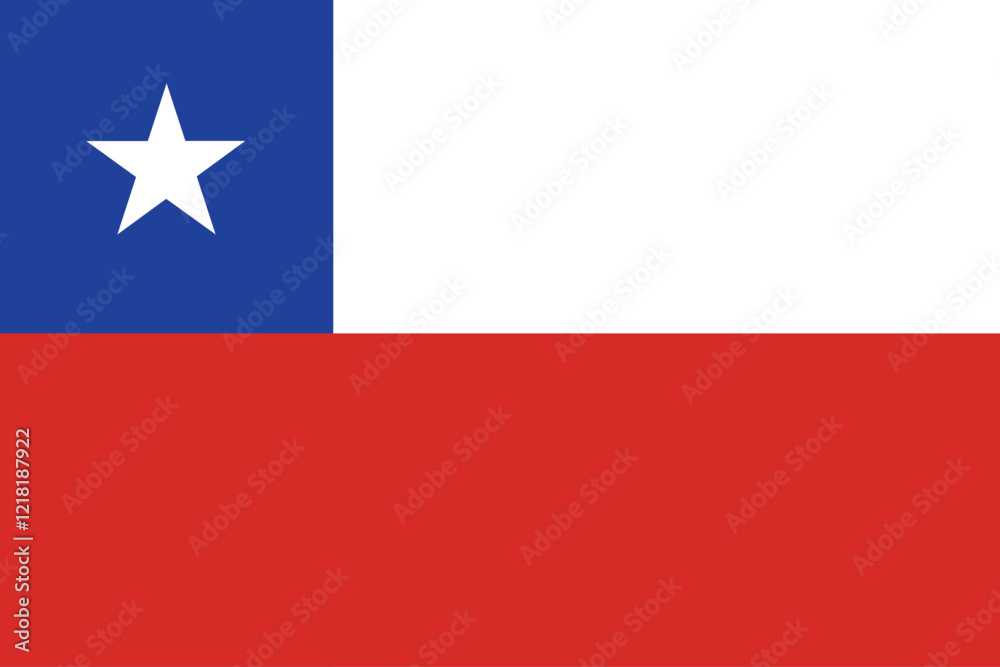 Naklejka premium High detailed flag of Chile. National Chile flag. South America. 3D illustration.