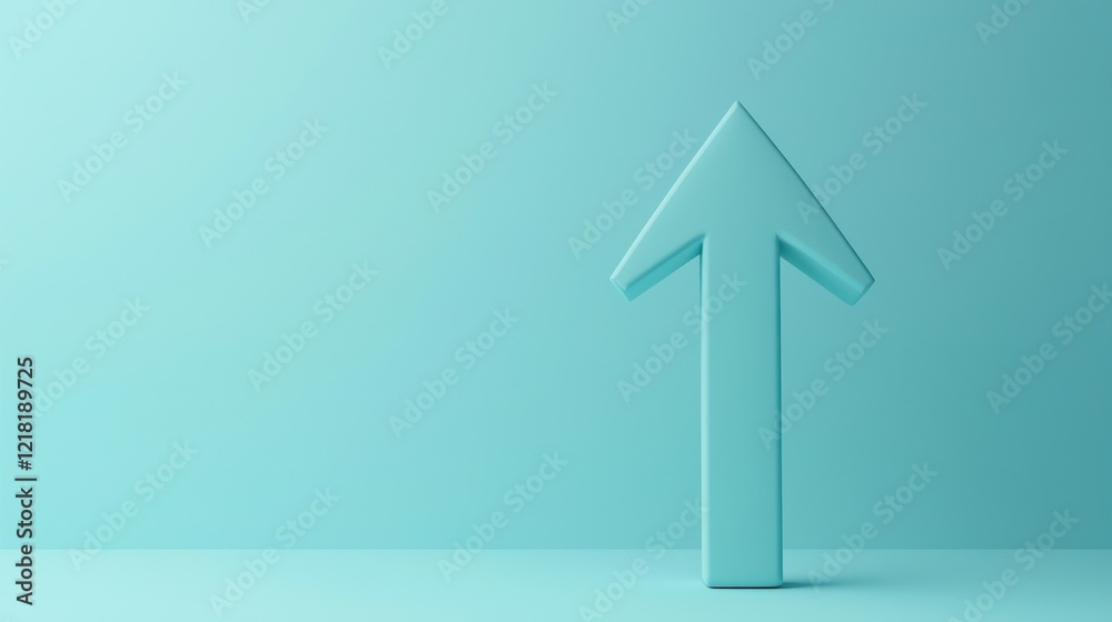 Light blue backdrop with a minimalistic 3D upward arrow. Light blue backdrop with a minimalistic 3D upward arrow.
