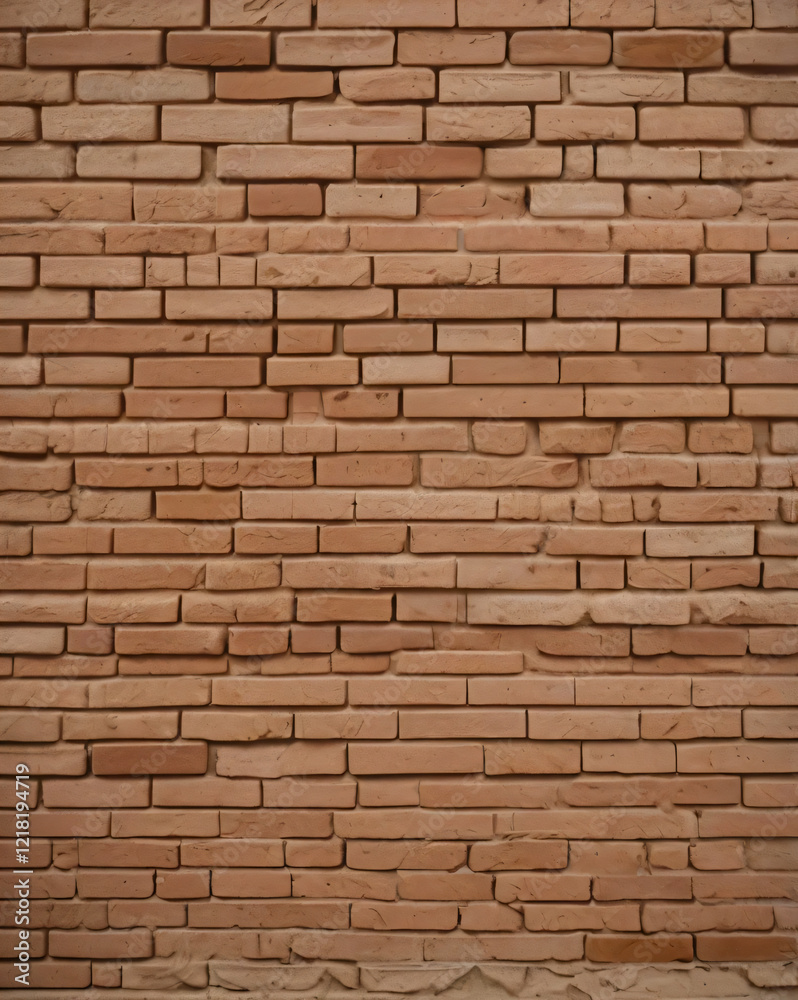 The brick wall has a textured surface with visible imperfections. The brick wall has a textured surface with visible imperfections.