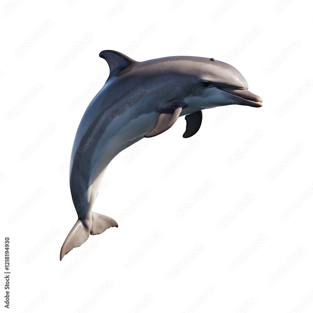 Naklejka premium Majestic Dolphin Leaping in the Air