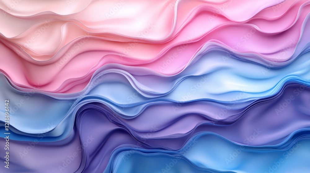 Fototapeta premium Abstract Pastel Waves Flowing Seamlessly Together
