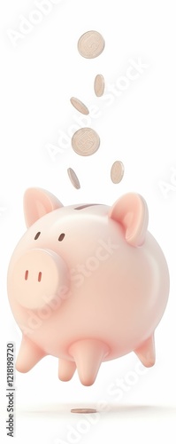 Tax refund celebration coins spilling from piggy bank financial concept home office bright environment high angle view photo