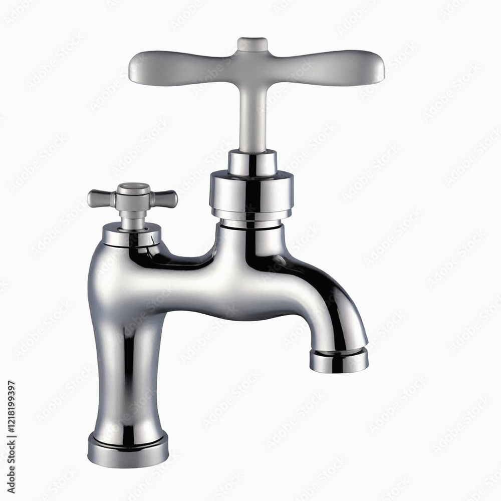 faucet with water drops isolated faucet with water drops isolated