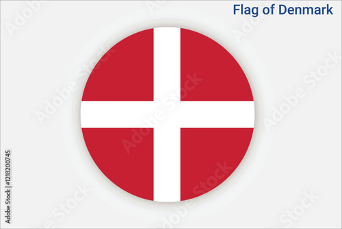 High detailed flag of Denmark. National Denmark flag. Europe. 3D illustration.