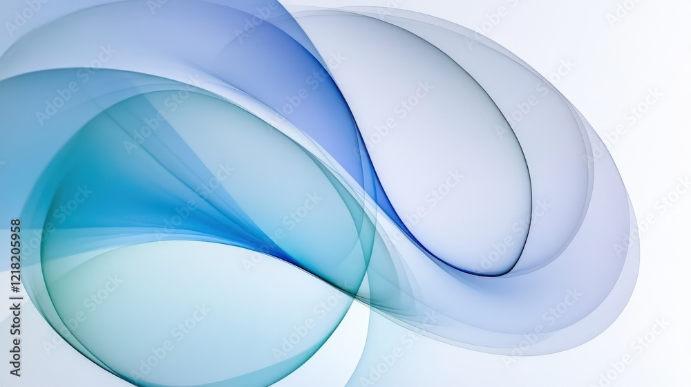 Naklejka premium Abstract Blue and Green Overlapping Shapes Design