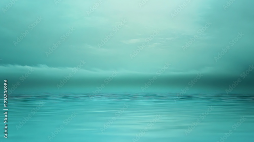 Obraz premium Serene Aqua Sky Meets Calm Ocean Water