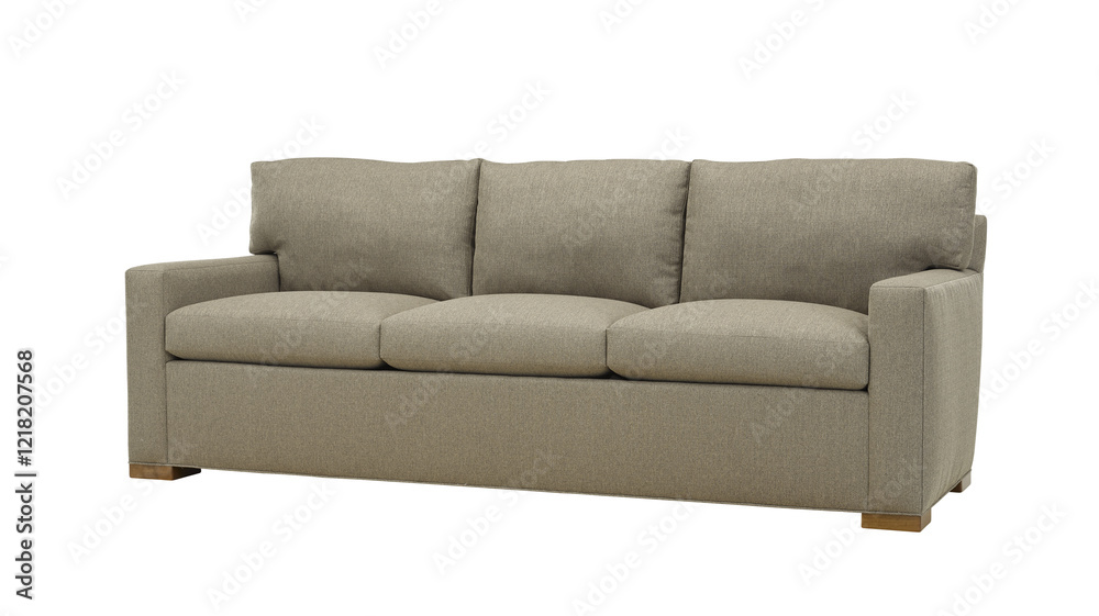 A sofa in a minimalist design with wooden legs + clipping path. The sofa is isolated on a White background. A sofa in a minimalist design with wooden legs + clipping path. The sofa is isolated on a White background.
