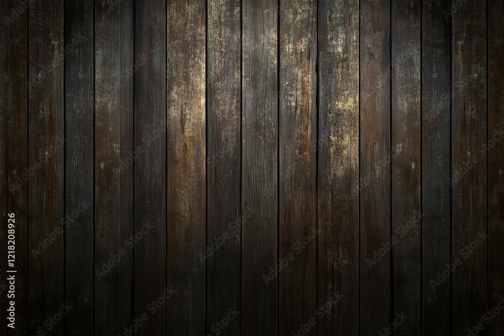 Obraz premium Dark brown rustic wooden planks background texture. (4)