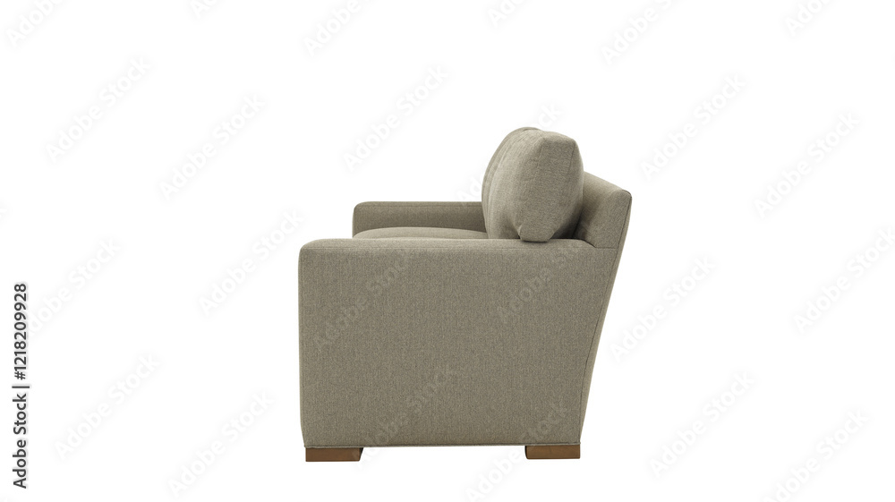 A sofa in a minimalist design with wooden legs + clipping path. The sofa is isolated on a White background. A sofa in a minimalist design with wooden legs + clipping path. The sofa is isolated on a White background.