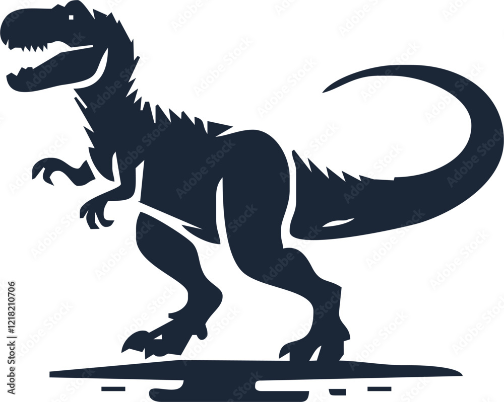 Obraz premium T-rex tyrannosaurus silhouette. Vector illustration growling screaming tyrannosaurus rex dinosaur silhouette isolated.dinosaur Raptor Ancient Animals Logo Design.Tyrannosaurus T Rex Emblem.