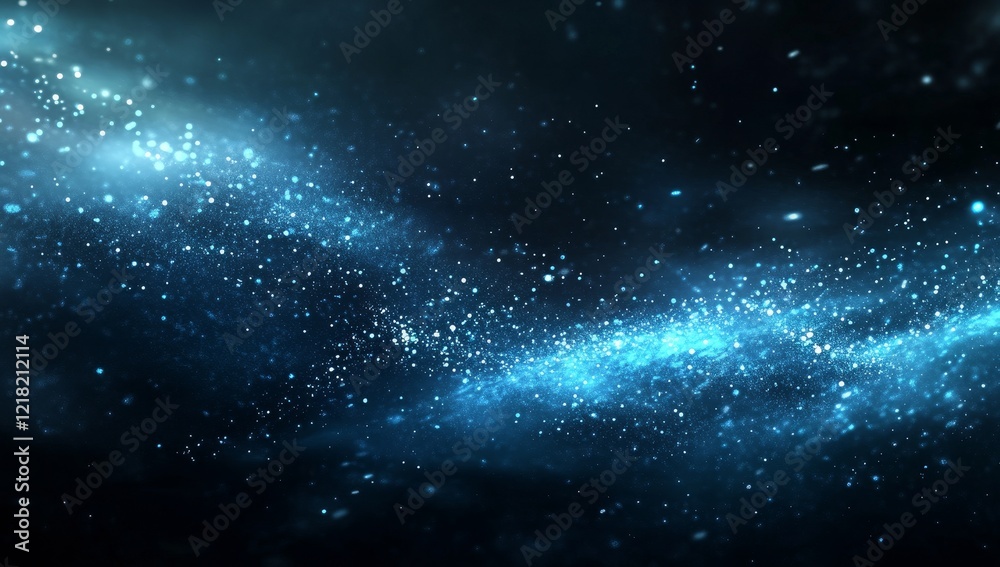 Abstract blue nebula, cosmic dust and stars, glowing particles, space background. Abstract blue nebula, cosmic dust and stars, glowing particles, space background.