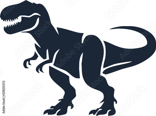 T-rex tyrannosaurus silhouette. Vector illustration growling screaming tyrannosaurus rex dinosaur silhouette isolated.dinosaur Raptor Ancient Animals Logo Design.Tyrannosaurus T Rex Emblem.