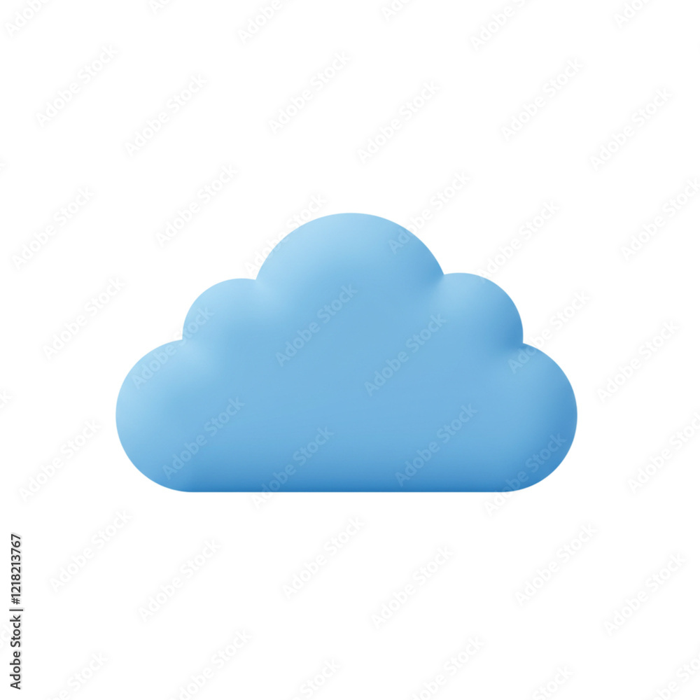 Blue Cloud Icon 3D Render Soft Pastel Sky Digital Graphic Design Element Cute Data Shape Image Blue Cloud Icon 3D Render Soft Pastel Sky Digital Graphic Design Element Cute Data Shape Image