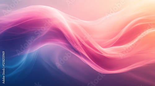 Abstract Pink and Blue Wave Design Illustration