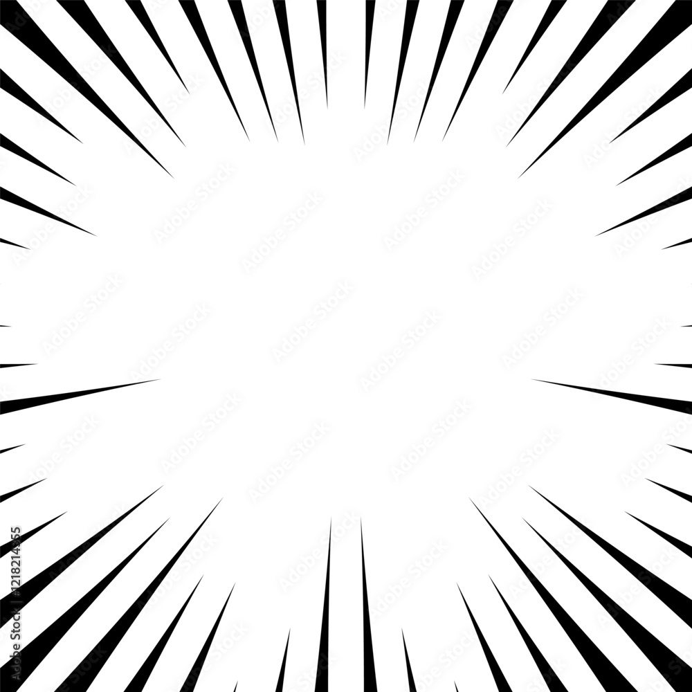 Black and White Manga Style Explosion Burst Radial Lines Background Black and White Manga Style Explosion Burst Radial Lines Background